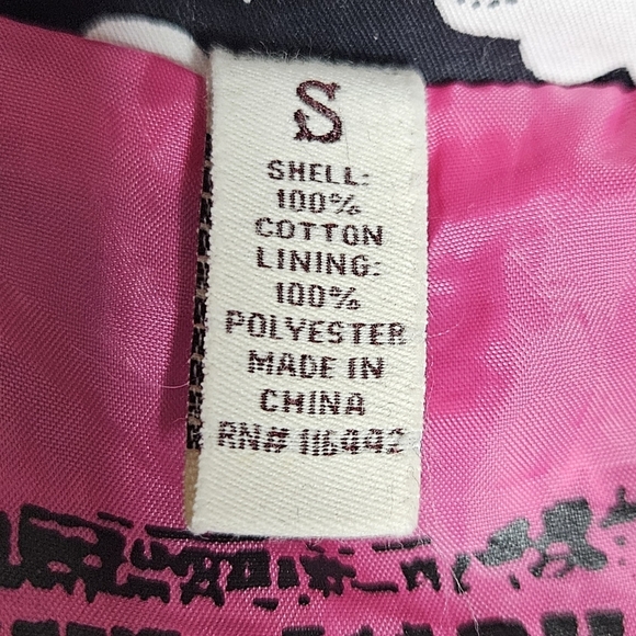 Empyre Y2K Punk Streetwear Jacket Black/White Airplane Print Pink Graphic Lining - Picture 10 of 13